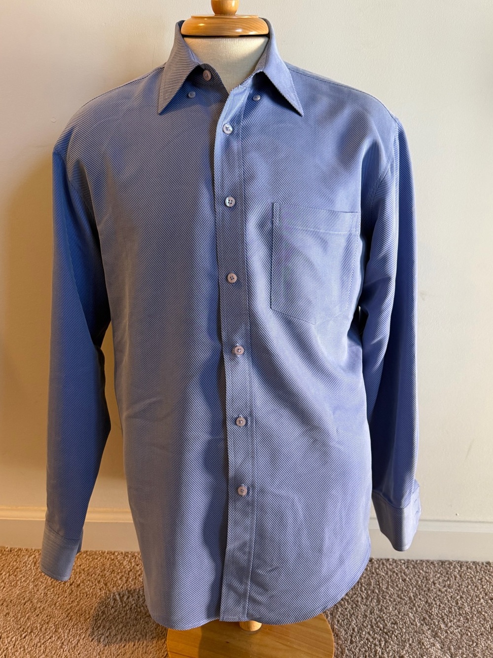 Bugatchi Men's Periwinkle Blue Long-Sleeve Dress Shirt